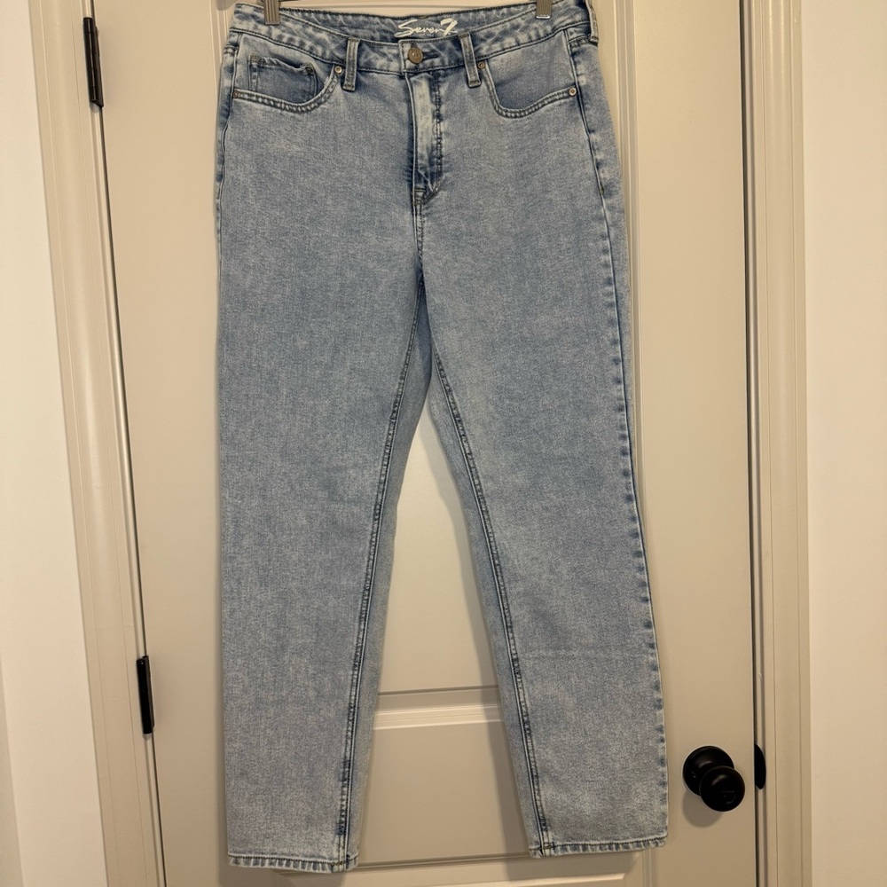 Seven Light Wash Slim Straight Jeans